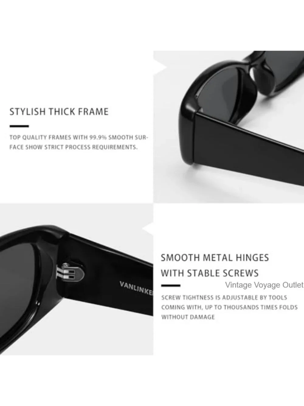 Polarized Rectangle Sunglasses UV400 Protection Retro 90s